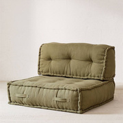 美式布艺沙发床垫发式地垫亚麻缝枕头靠墙座椅床头板客厅大小户型