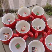 圣诞礼物可爱动物咖啡杯马克杯卡通，陶瓷情侣杯子，圣诞杯动物杯