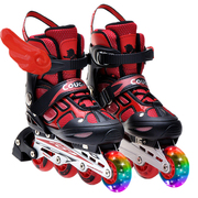 溜冰鞋儿童全套装3-5-6-8-10岁初学者四轮直排美洲狮轮滑鞋旱冰鞋