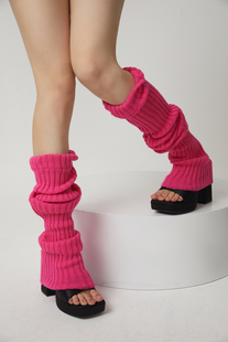 辣妹都给我买｜时髦针织袜套y2k风小众腿套纯色及膝堆堆袜女高筒