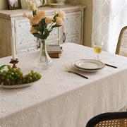 跨境美式桌布ins风镂空立体绣花长方形餐桌布文艺茶几台布盖巾