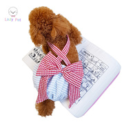 「lazypet」韩国宠物连身衣，猫狗可爱格子，蝴蝶结条纹南瓜裤