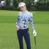 春秋ZG-6高尔夫女装球服装女士运动球衣套装长袖立领T恤显瘦长裤