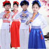 女童汉服小学生国学服男童中国风古装女书童服装男孩儿童演出服男