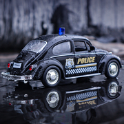 大众甲壳虫警车合金车模玩具小汽车，儿童玩具车男孩，仿真模型警察车