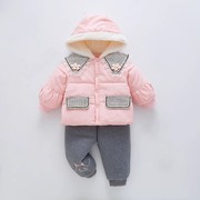 0-1岁半女宝宝冬装洋气，冬天衣服婴儿棉衣，套装冬季加厚棉服二件套