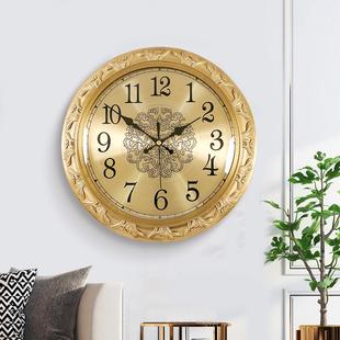 欧式豪华黄铜挂钟客厅家用时尚钟表挂墙轻奢高档挂表办公大号时钟
