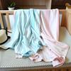 竹纤维冰丝毯成人午睡空调毯宝宝幼儿园夏季透气薄毯子加密条纹款
