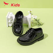 红蜻蜓男童鞋2024春季黑色皮鞋，优雅经典韩版学院风表演鞋