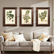美式装饰画客厅沙发背景墙壁画复古挂画餐厅植物果实简约欧式油画