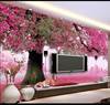 欧式简约3d立体壁画客厅，沙发电视背景墙壁纸卧室，温馨浪漫粉色墙纸