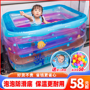 婴儿游泳池充气加厚儿童家用室内小孩游泳桶宝宝折叠家庭水池浴缸