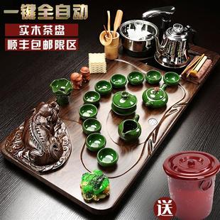 高档套紫砂功夫全自动实木茶盘茶道茶海四合一砂润茶具套装家用简