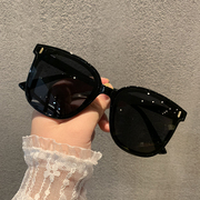 韩版潮款个性大框方形眼镜，遮阳大脸复古墨镜，女2020黑色太阳镜