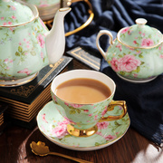 田园风骨瓷英式咖啡杯碟套装欧式小奢华精致陶瓷下午茶杯茶具高档