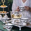 高档水果花茶壶蜡烛可加热煮茶器家用骨瓷英式下午茶具咖啡具套装