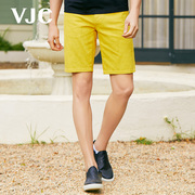 vjc威杰思2024年夏季男装，黄色直筒牛仔，五分裤时尚潮流短裤