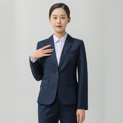 光大银行女西服藏蓝色春秋外套西装修身职业装2024新行服