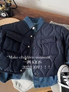 2023秋冬季儿童棉服，韩版轻薄棉袄百搭假两件外套时尚潮