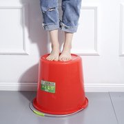 小红桶塑料水桶大号带盖家用储水拖把，宿舍手提洗衣洗澡泡脚桶子热