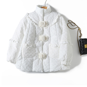 2023年羽绒棉服女冬短款设计感小众宽松棉袄外套白色加厚棉衣