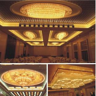 酒店大堂灯长方形水晶灯别墅，ktv会所宴会厅，装饰非标工程灯具