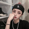 日系韩版网红毛线发带个性字母，弹力运动日常外戴头巾男女百搭头箍