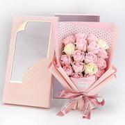 外贸情人节假花礼物18朵玫瑰香皂花束礼盒创意生日