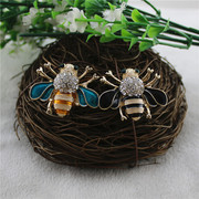欧美风格 滴油 镶嵌宝石蜜蜂胸针 可爱昆虫系列衣服配饰胸花