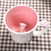 zakka可爱动物杯创意水杯，卡通早安兔马克杯，大容量咖啡杯萌物礼物