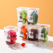 日式冰箱冷藏盒手柄食品保鲜盒透明蔬果收纳盒杂物带盖存储盒8388