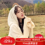 Viney披肩女款围巾毛毯流苏毛衣针织衫旅游连帽保暖斗篷披风两用