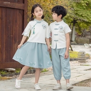 六一儿童演出服汉服男女童夏季表演服幼儿园复古姐弟装中国风襦裙