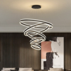 loft复式楼客厅吊灯，现代简约个性大气餐厅，吧台灯创意led环形灯具