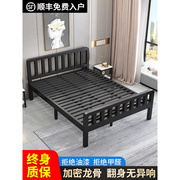 铁架床现代简约欧式铁艺卧室双人床，1.8米床经济型家用1米2单人床
