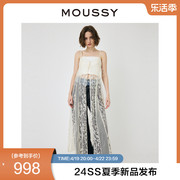 moussy2024夏季日系混搭风叠穿蕾丝，吊带连衣裙010hs630-1600