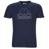 Kappa/背靠背男装圆领短袖纯棉透气运动T恤衫深蓝色夏季2024