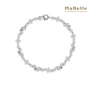 MaBelle/玛贝尔18K白金 蝴蝶群镶款钻石手链 102颗粒钻石2.49克拉
