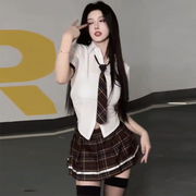 性感纯欲风cosplay校园学姐英伦风学生服装格子水手JK制服套装女