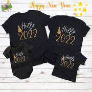 Hello 2022 New Year Family T-shirt 新年家庭亲子装女士儿童T恤