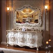 欧式仿古浴室柜组合橡木洗手台双盆洗脸盆，落地卫浴柜高端定制