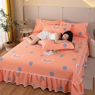 床裙三件套纯棉100%全棉夏季四季通用单件韩版床罩床单床笠单人