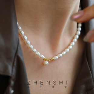 小米粒三代天然淡水珍珠，项链强光s925纯银，时尚法式锁骨链女款