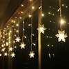 led节日彩灯串圣诞树，装饰圣诞节闪灯氛围，串灯雪花窗帘灯christmas