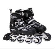 天鹅专业轮滑鞋儿童可调节直排轮旱冰鞋成人溜冰鞋781黑