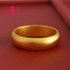 黄金戒指999足金古法，传承半圆素圈实心圆弧，指环情侣对戒定制刻字