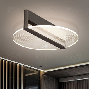led吸顶灯卧室现代简约轻奢创意设计师北欧极简主卧房间圆形灯具