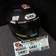 赞助商反光摩托车头盔贴纸，镜片贴画改装马奎斯93号赛事装饰防水贴