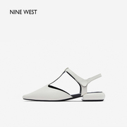 Nine West/玖熙包头凉鞋女低跟夏季丁字带法式复古女时装凉鞋