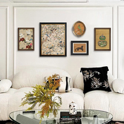 法式中国风客厅装饰画新中式，组合挂画复古花鸟祥和沙发背景墙壁画
